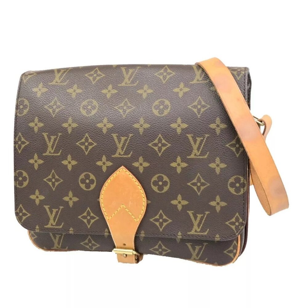 LOUIS VUITTON Cartouchiere GM Shoulder Bag Monogram Leather Brown